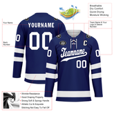 Custom Blue White Personalized Hockey Jersey HCKJ01-D0a70bc